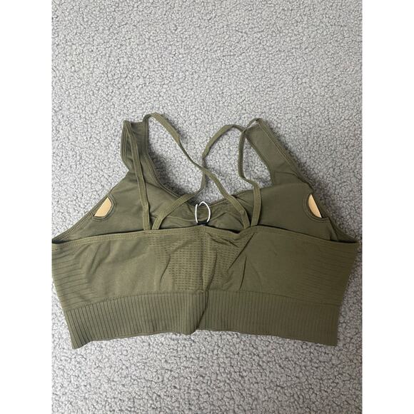 Women’s Best Power Seamless Sports Bra khaki green medium - Picture 4 of 5